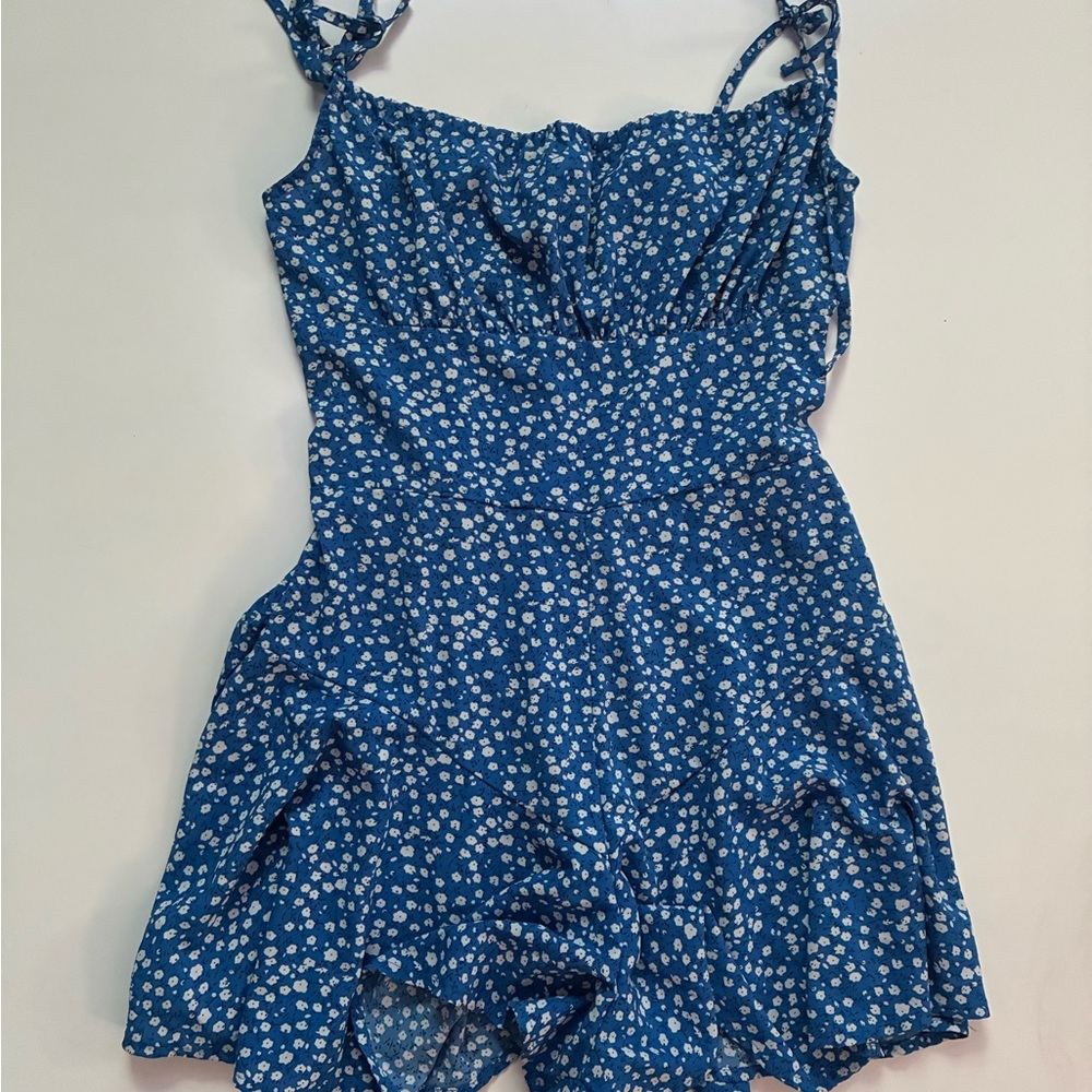 Blue Floral Kids Romper